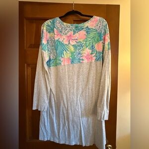 Lilly Pulitzer Blue and Green Patterned tshirt dress